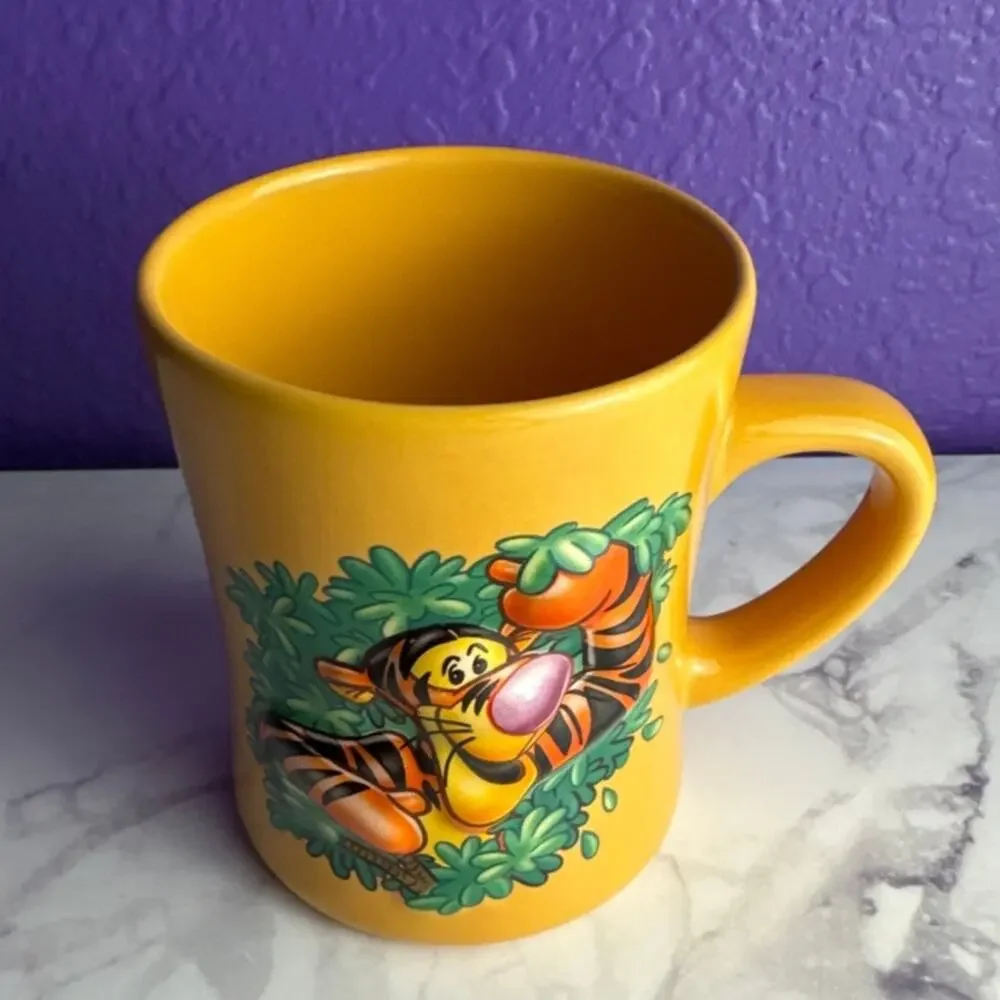 Vintage Disney Store Tigger Mug 3D Raised Ceramic Coffee Cup Winnie the Pooh